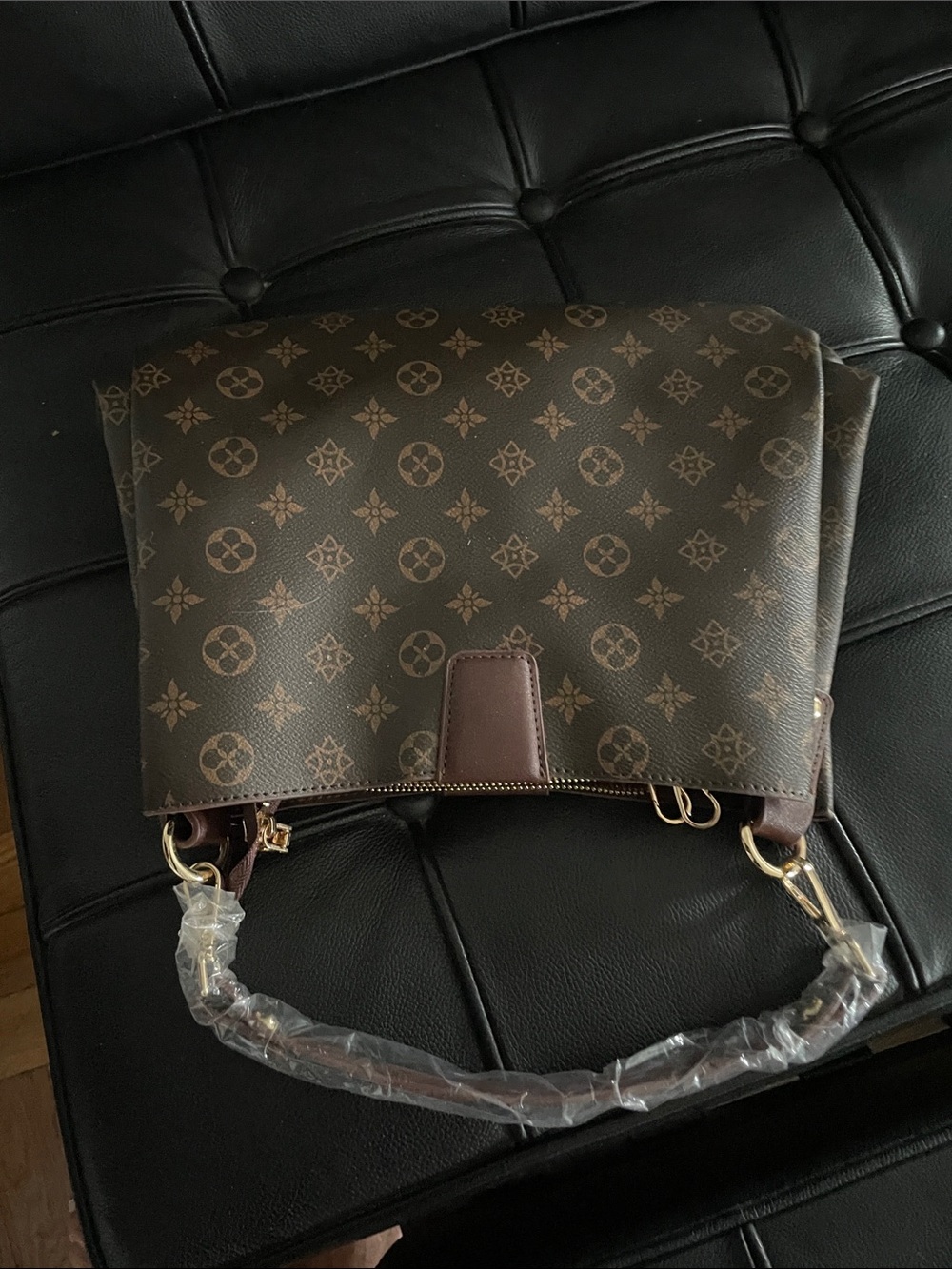 Trendy Boutique Brown Patterned Shoulder Bag 10+12